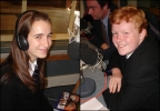 Students Jamyma Hanson and James Foster being interviewed for The Organists Entertains on BBC Radio 2