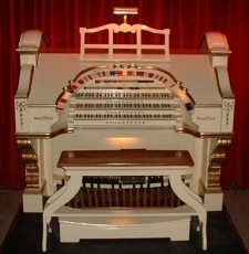 The recently installed Wurlitzer organ at Victoria Hall